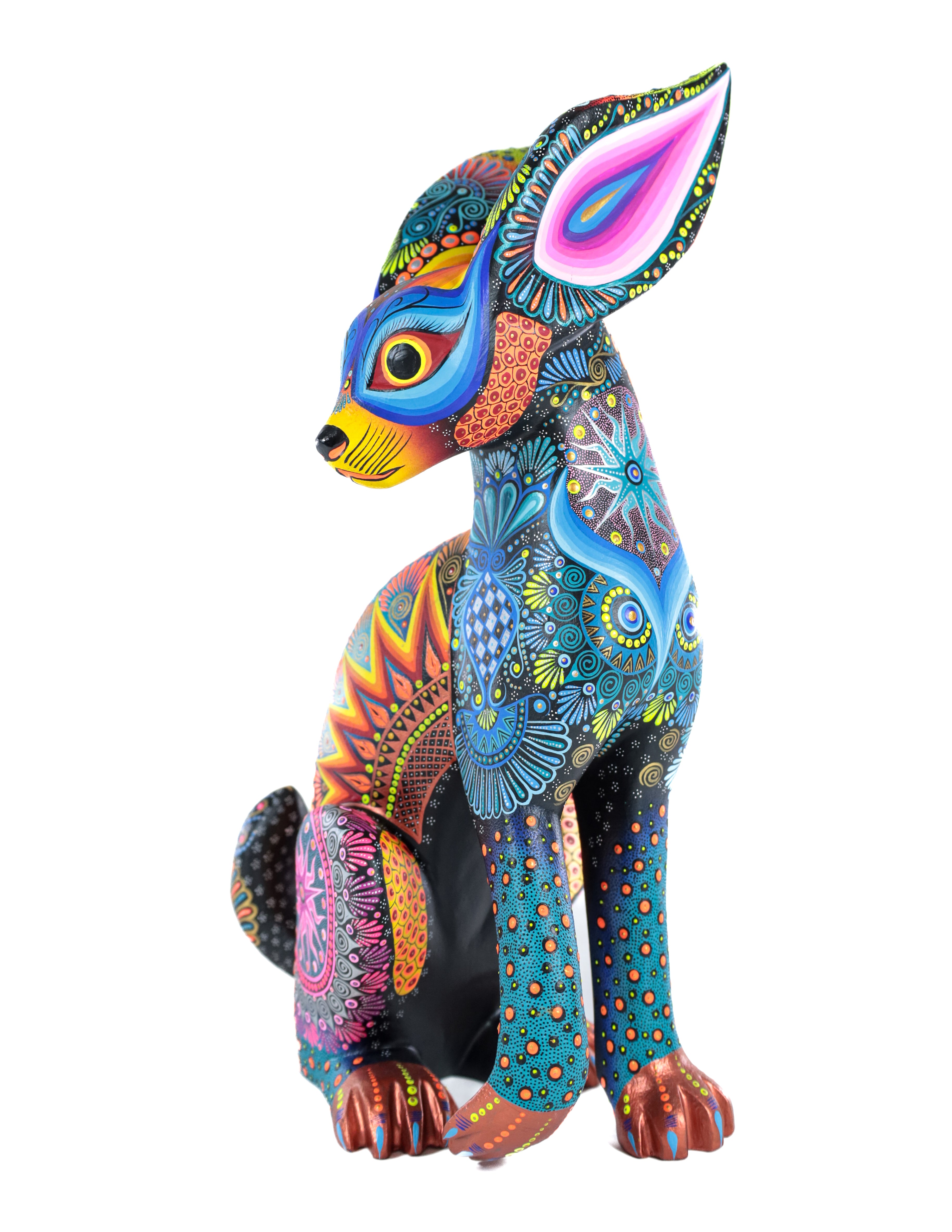 Conejo Alebrije | Oaxacan Hand-Painted Copal Wood Carving | Magia Mexica