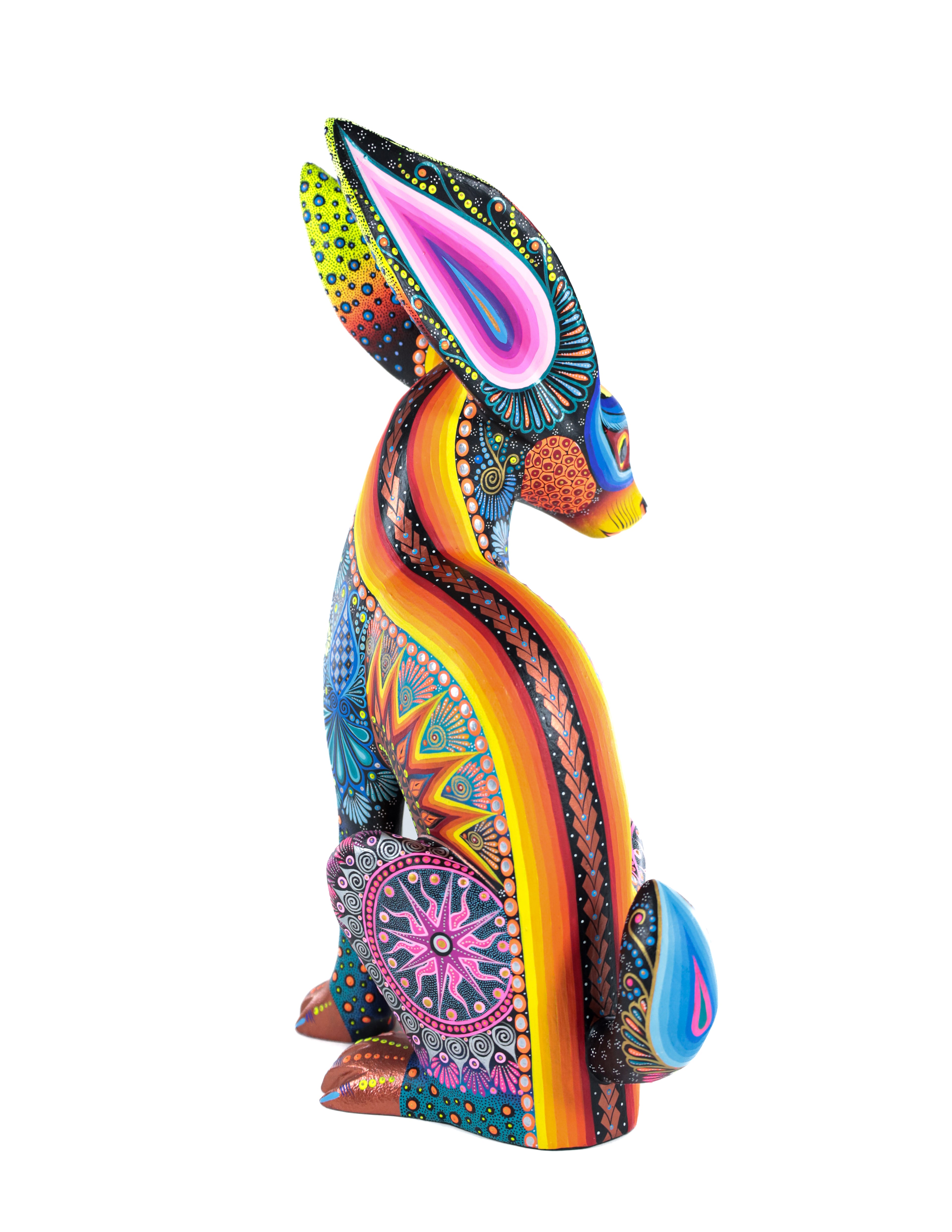 Conejo Alebrije | Oaxacan Hand-Painted Copal Wood Carving | Magia Mexica