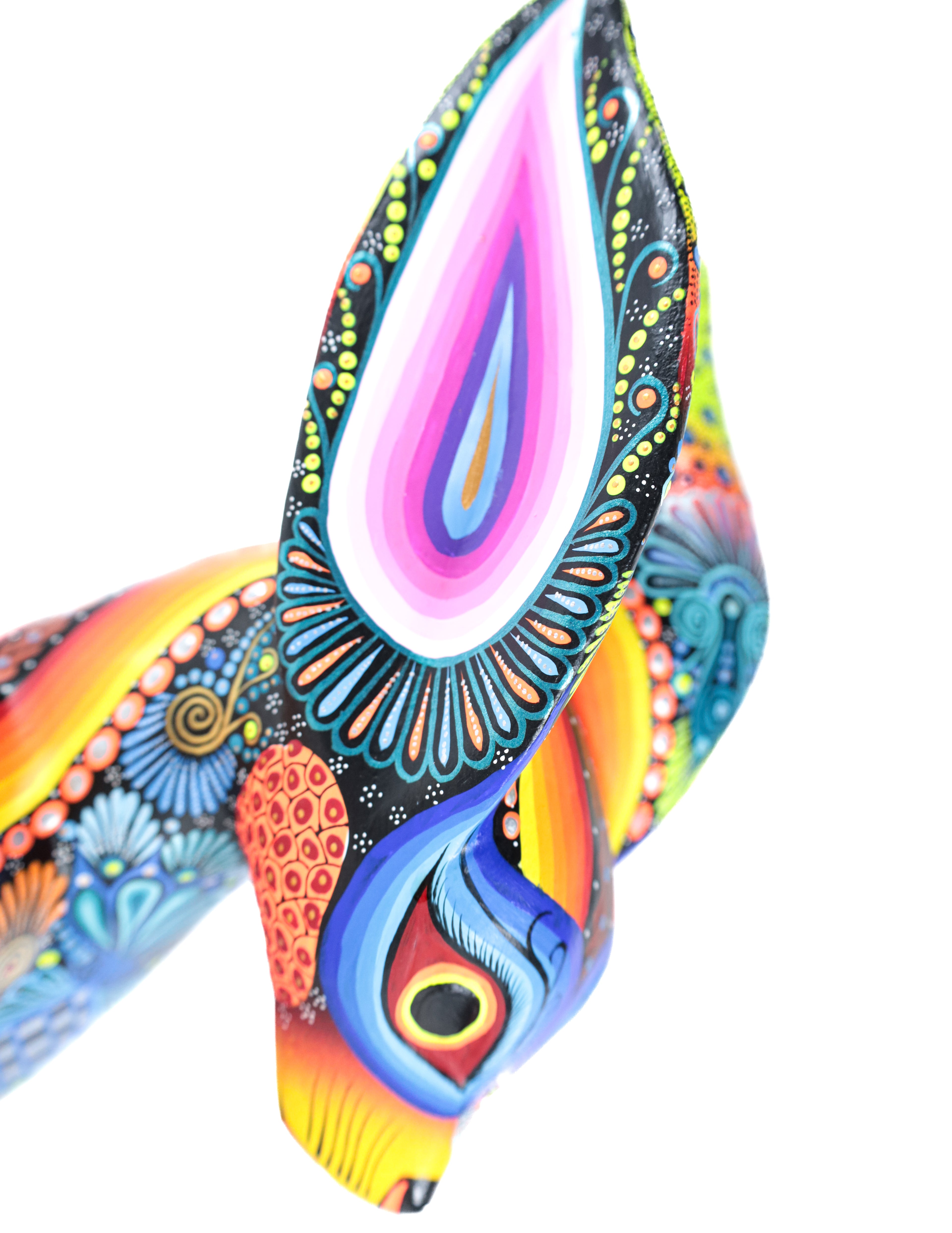 Conejo Alebrije | Oaxacan Hand-Painted Copal Wood Carving | Magia Mexica