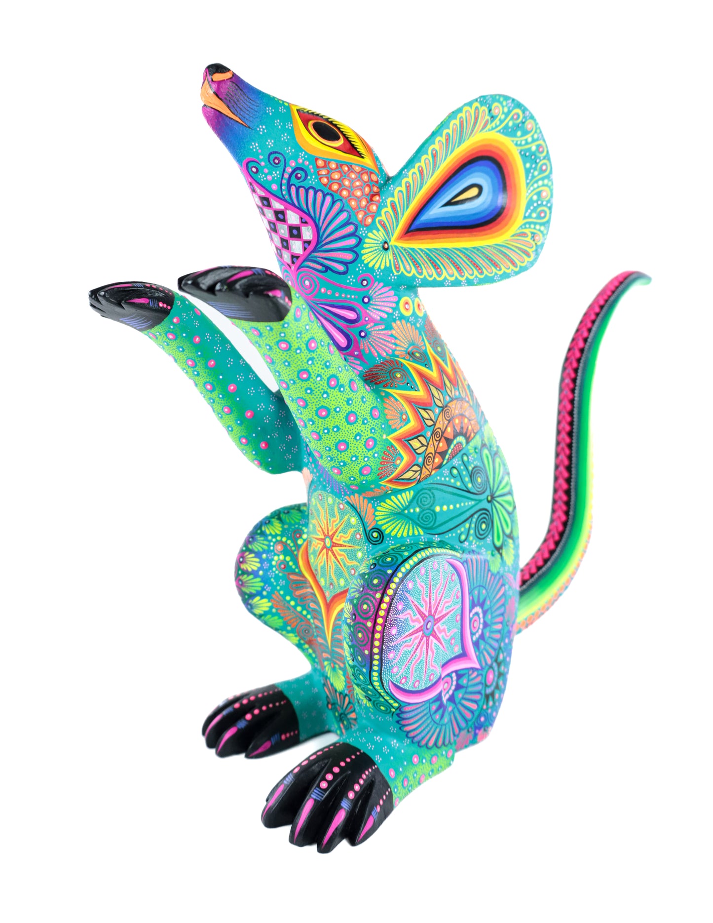Ratón Alebrije | Oaxacan Hand-Painted Copal Wood Carving | Magia Mexica