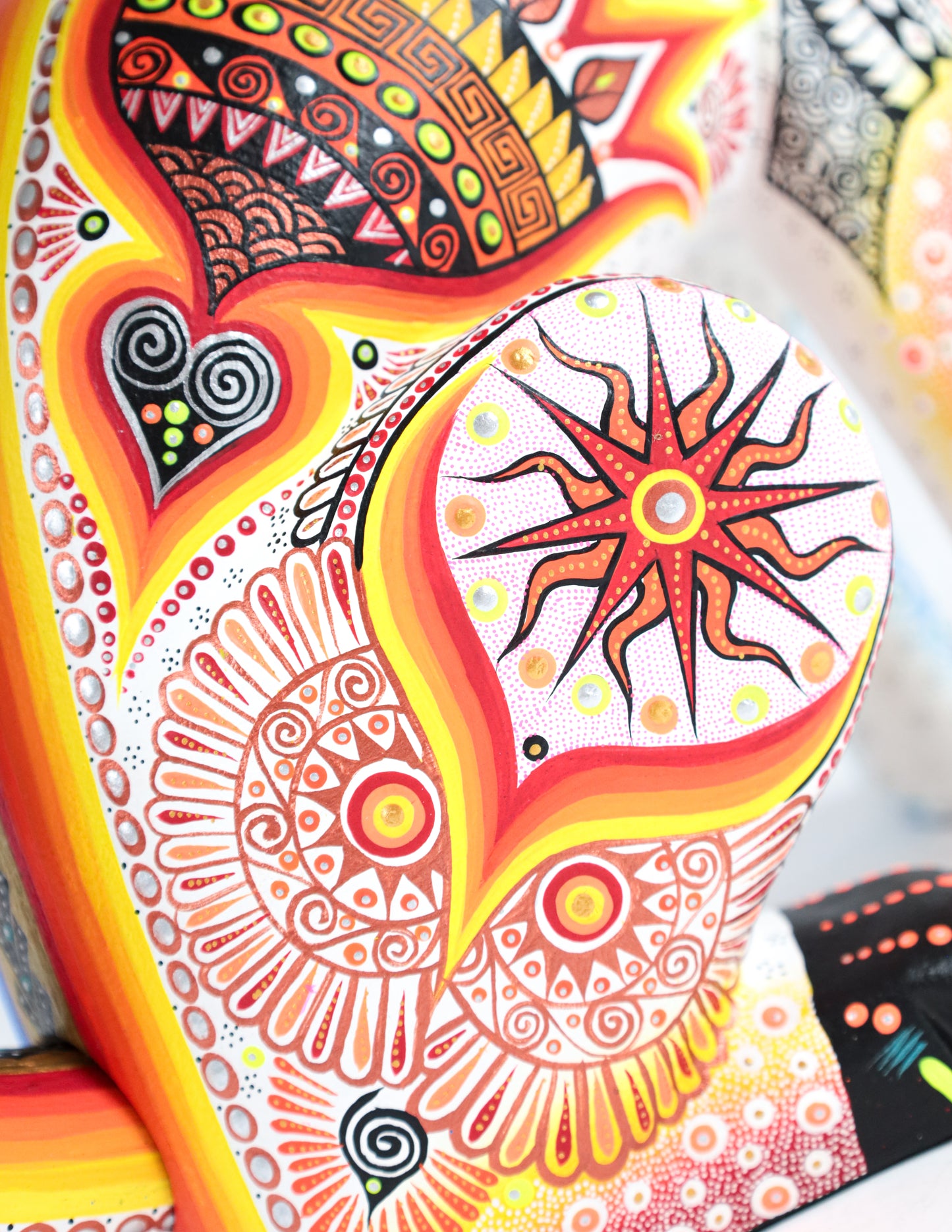 Coyote Alebrije | Oaxacan Hand-Painted Copal Wood Carving | Magia Mexica