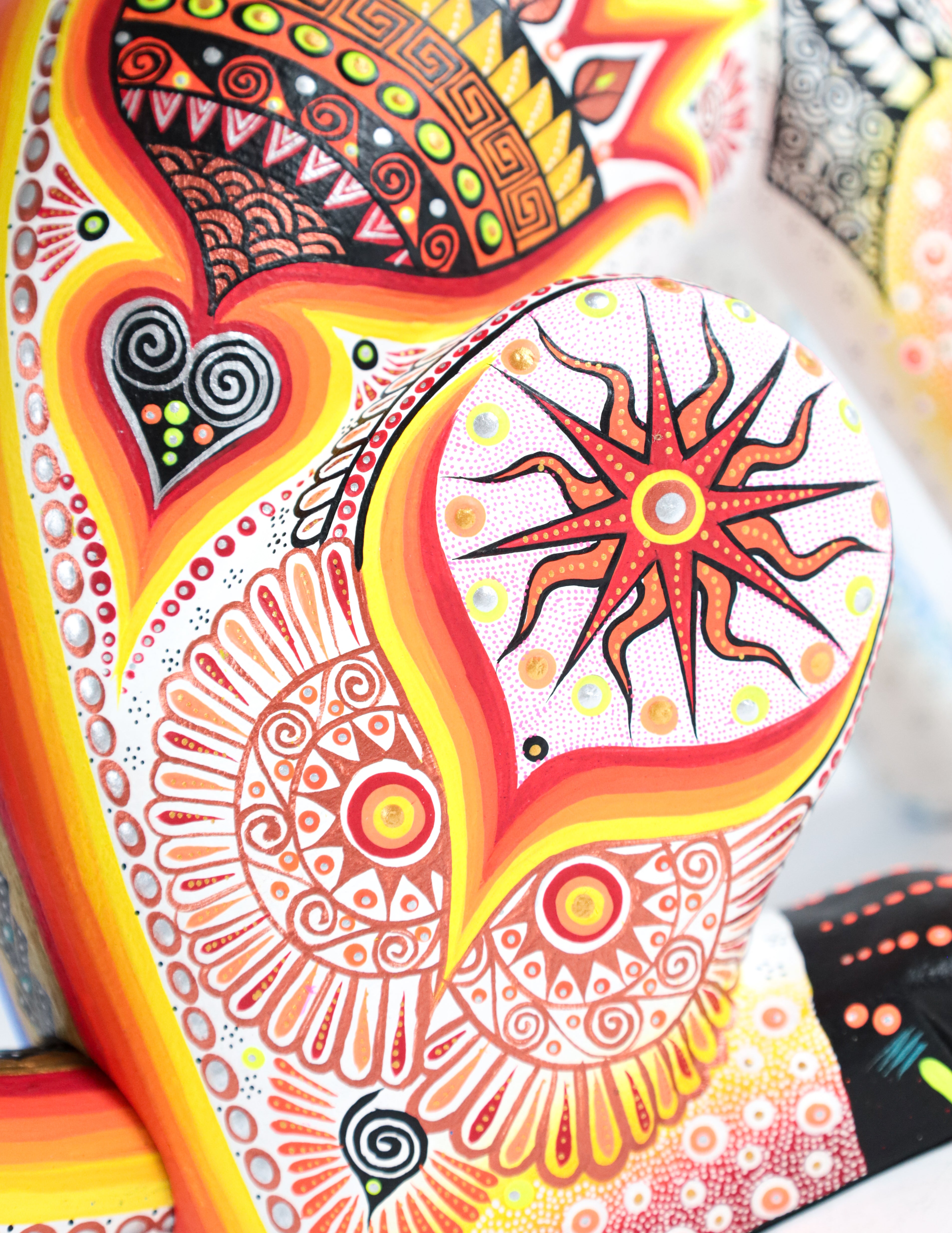 Coyote Alebrije | Oaxacan Hand-Painted Copal Wood Carving | Magia Mexica