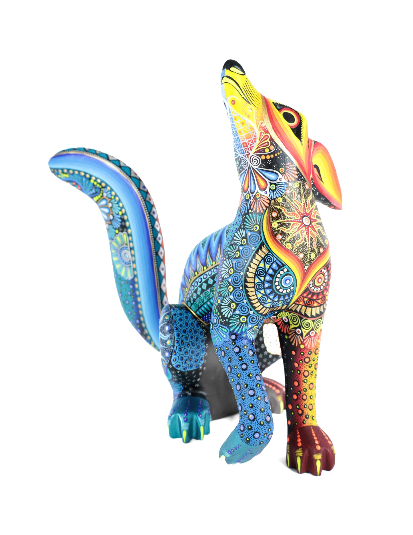 Zorra Alebrije | Oaxacan Hand-Painted Copal Wood Carving | Magia Mexica
