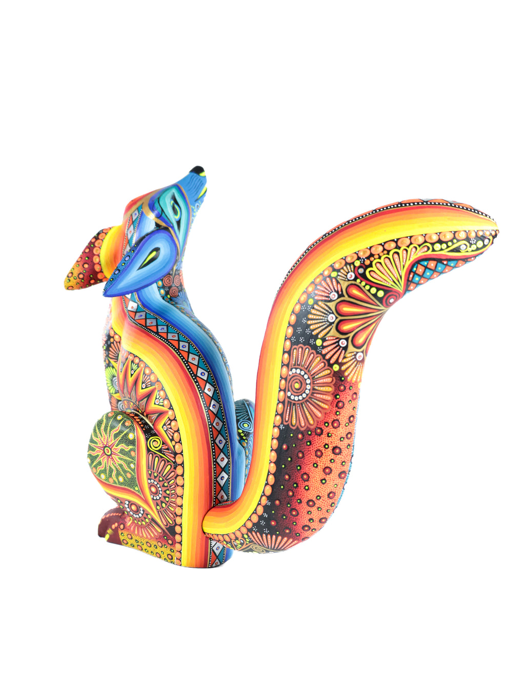 Zorra Alebrije | Oaxacan Hand-Painted Copal Wood Carving | Magia Mexica