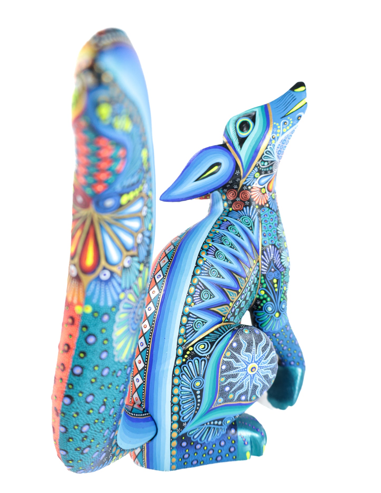 Zorra Alebrije | Oaxacan Hand-Painted Copal Wood Carving | Magia Mexica