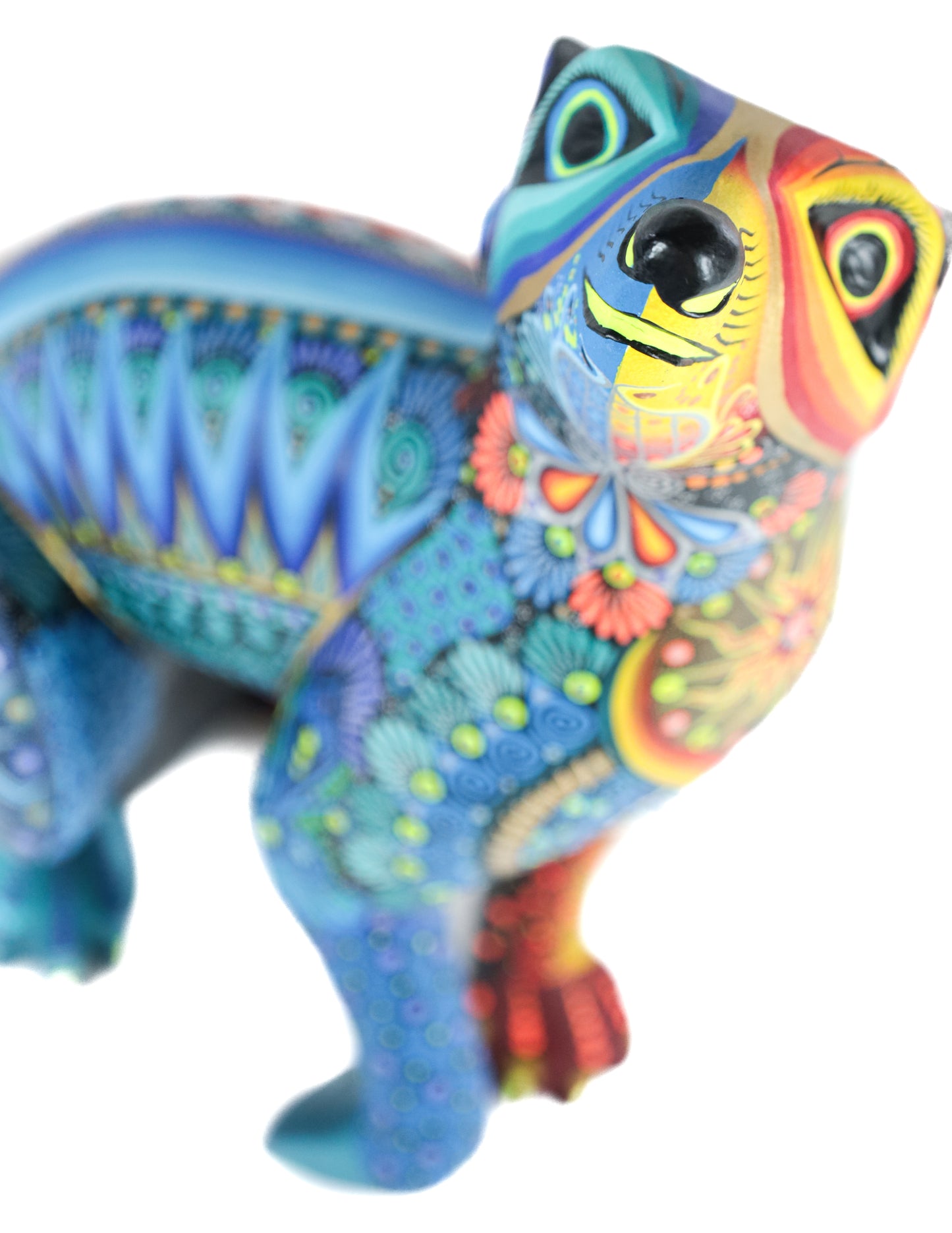 Zorra Alebrije | Oaxacan Hand-Painted Copal Wood Carving | Magia Mexica