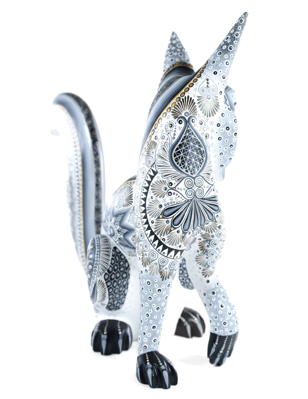 Gato Alebrije | Oaxacan Hand-Painted Copal Wood Carving | Magia Mexica
