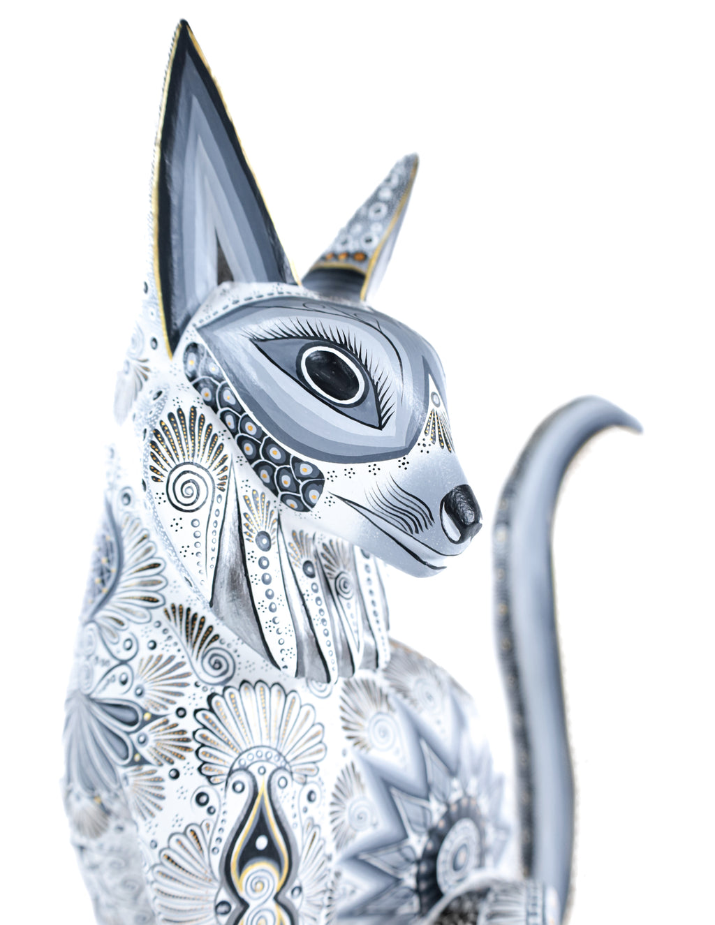 Gato Alebrije | Oaxacan Hand-Painted Copal Wood Carving | Magia Mexica