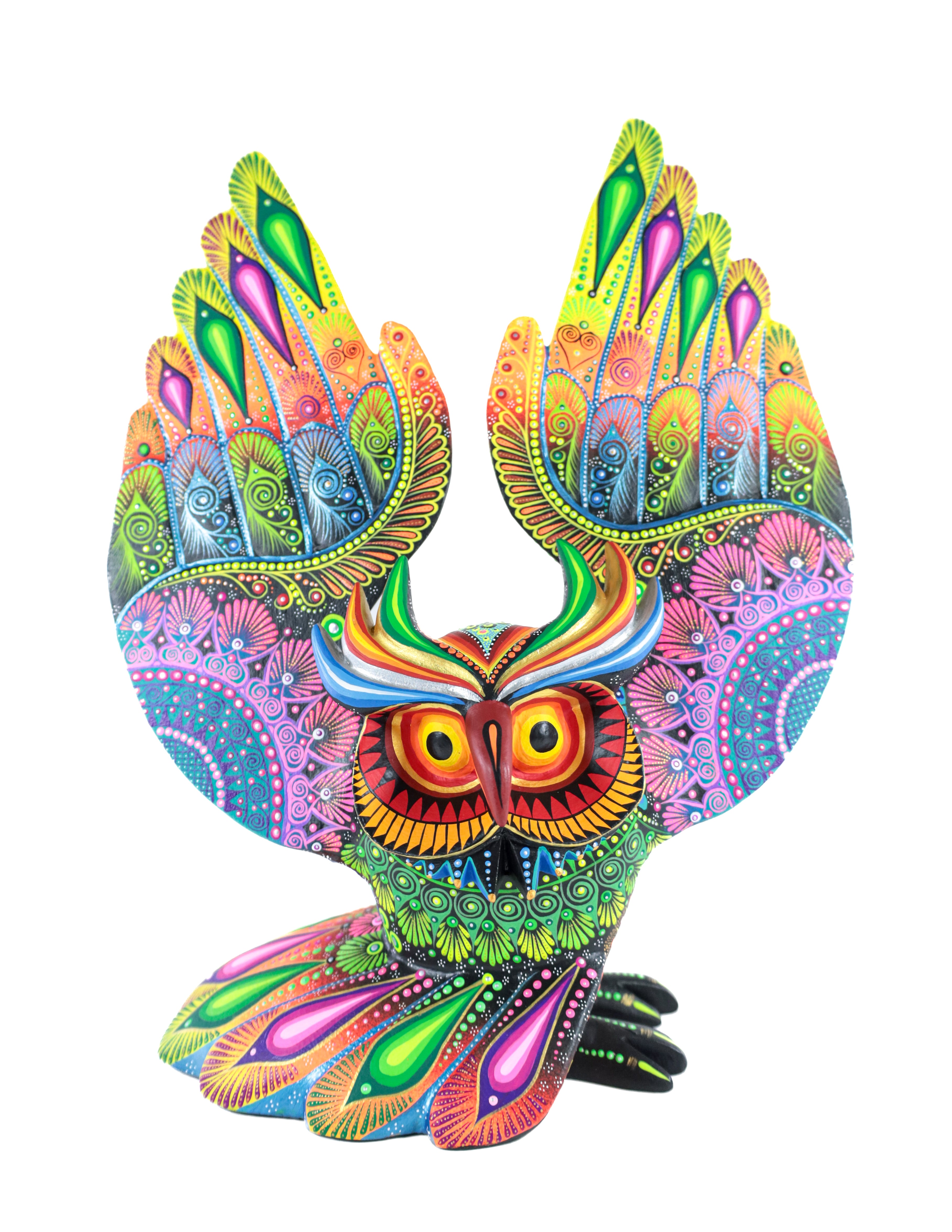 Buho Alebrije | Oaxacan Hand-Painted Copal Wood Carving | Magia Mexica