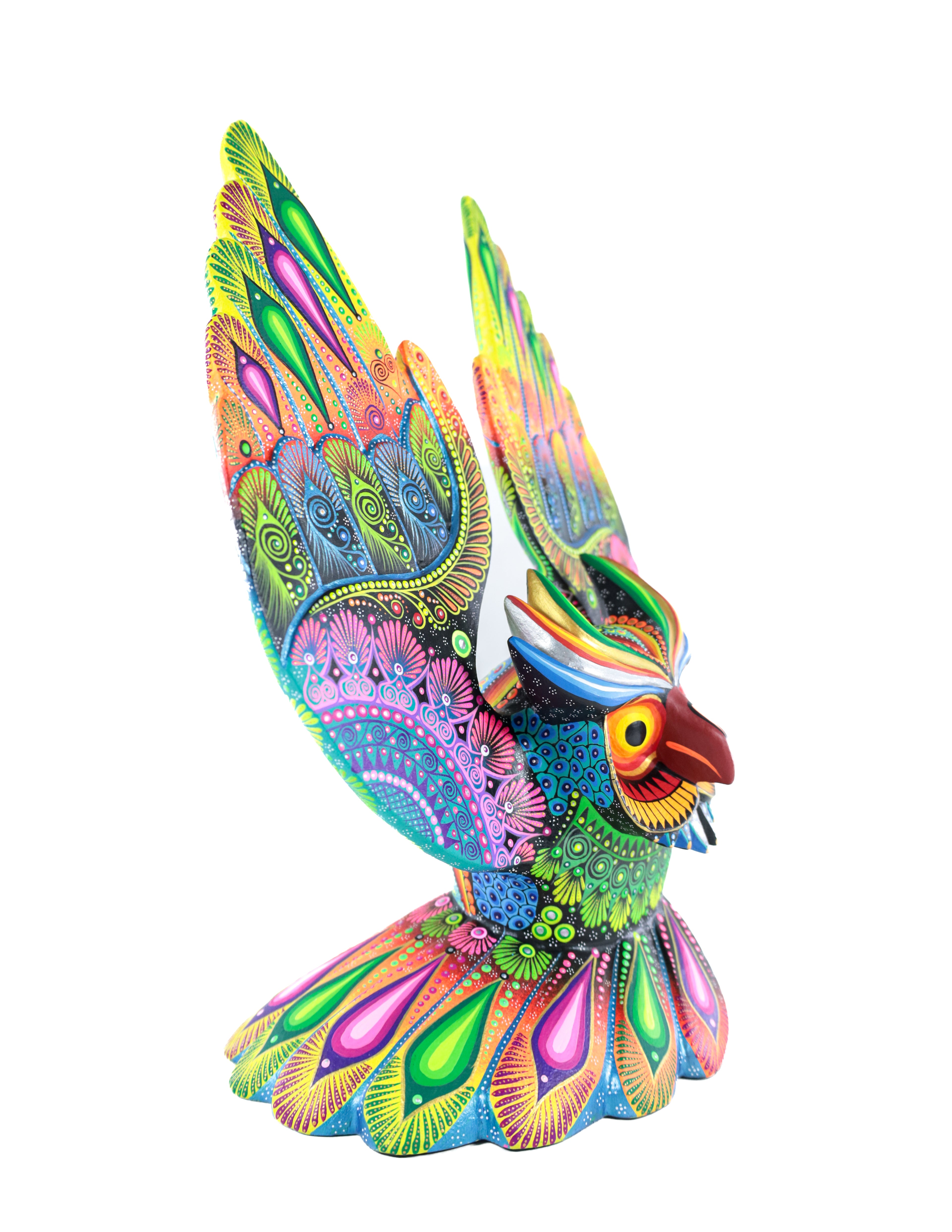Buho Alebrije | Oaxacan Hand-Painted Copal Wood Carving | Magia Mexica