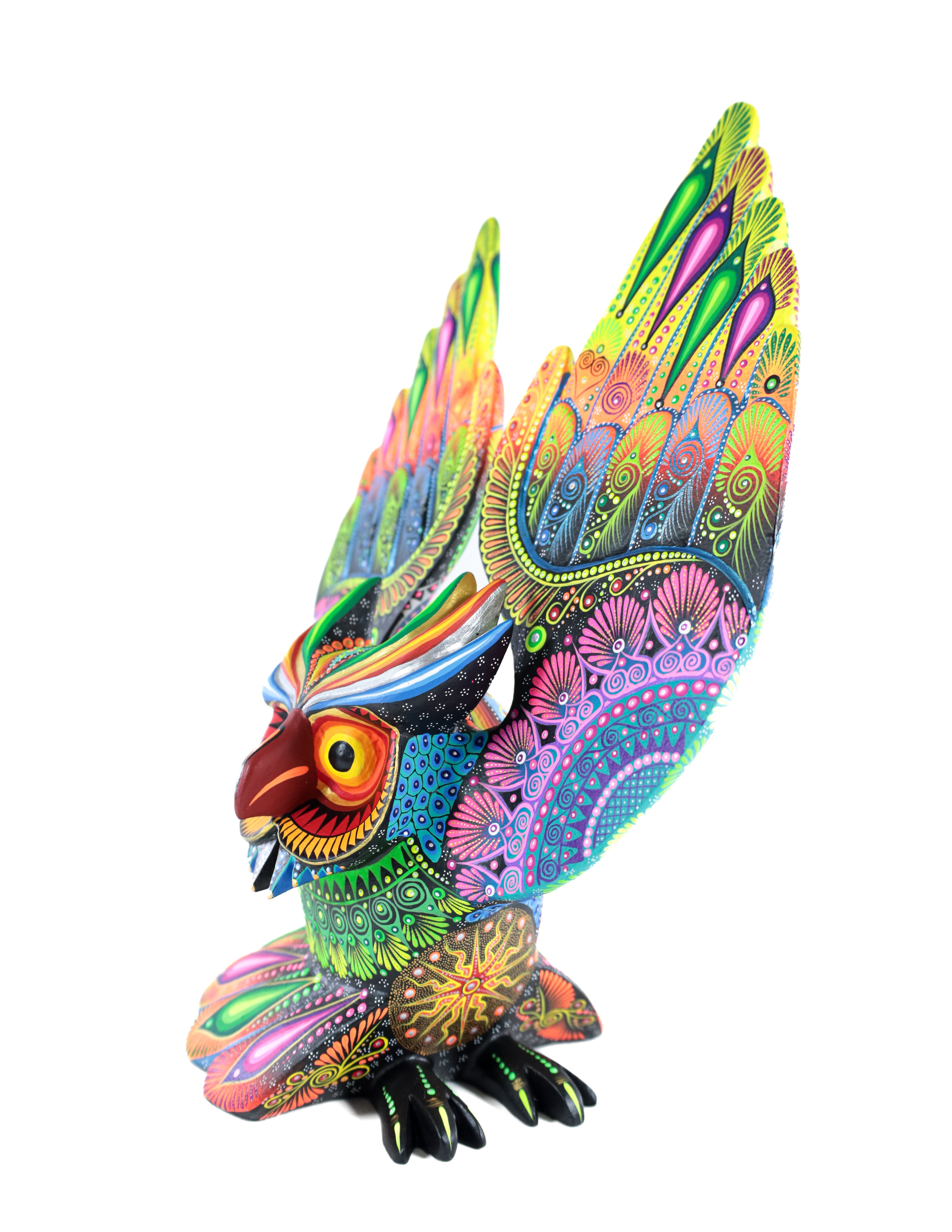 Buho Alebrije | Oaxacan Hand-Painted Copal Wood Carving | Magia Mexica