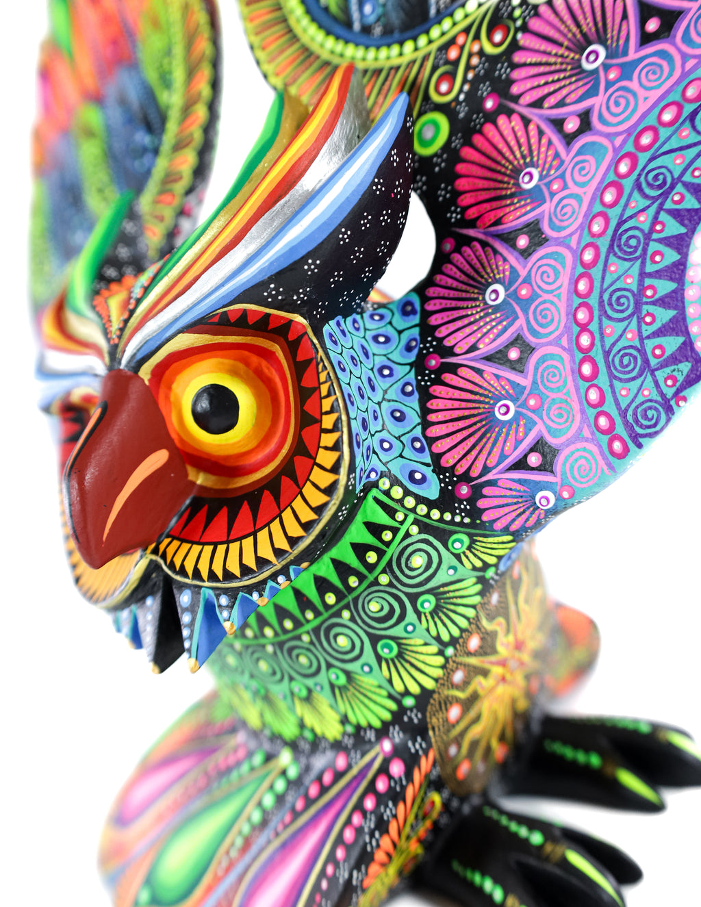 Buho Alebrije | Oaxacan Hand-Painted Copal Wood Carving | Magia Mexica