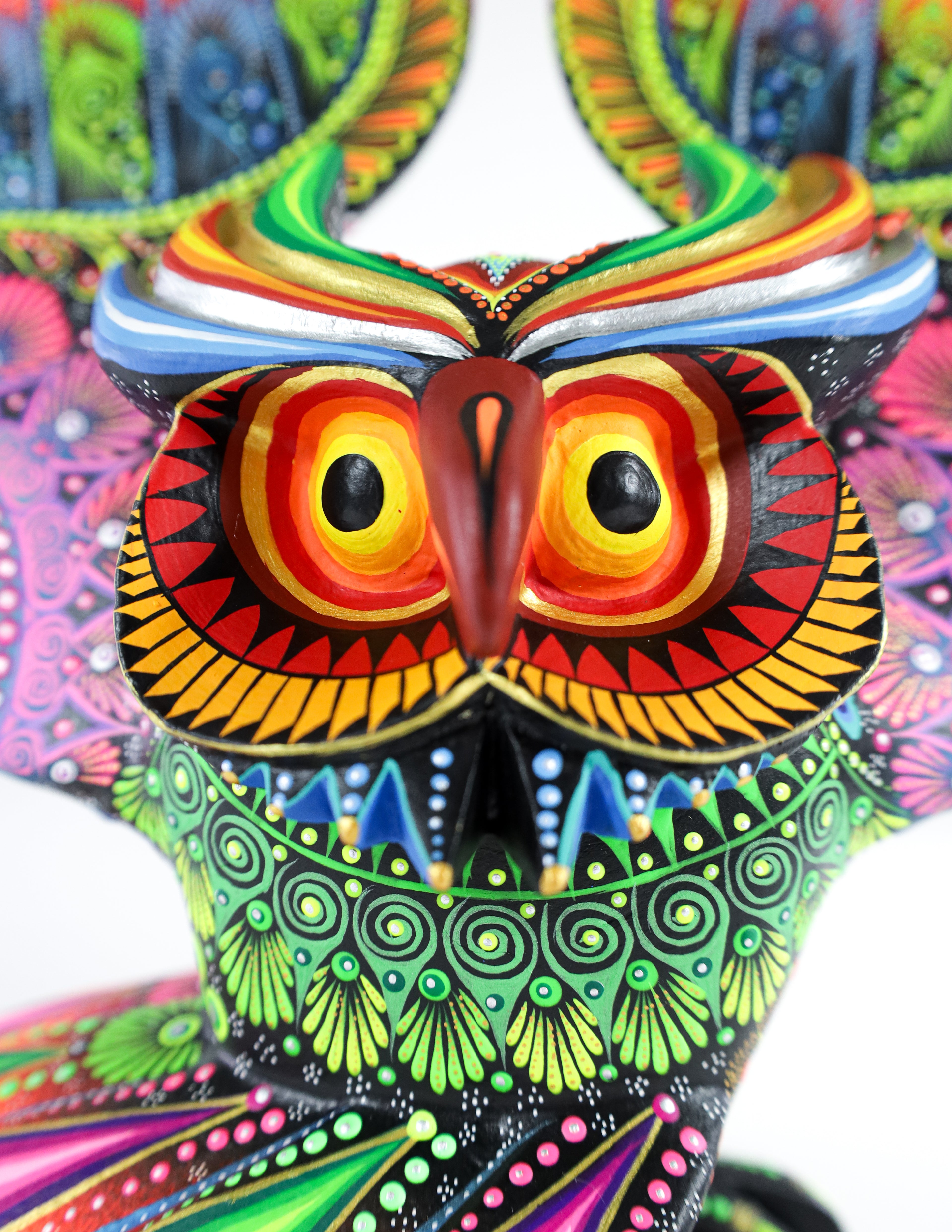 Buho Alebrije | Oaxacan Hand-Painted Copal Wood Carving | Magia Mexica