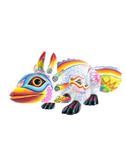 Ajolote Alebrije | Oaxacan Hand-Painted Copal Wood Carving | Magia Mexica