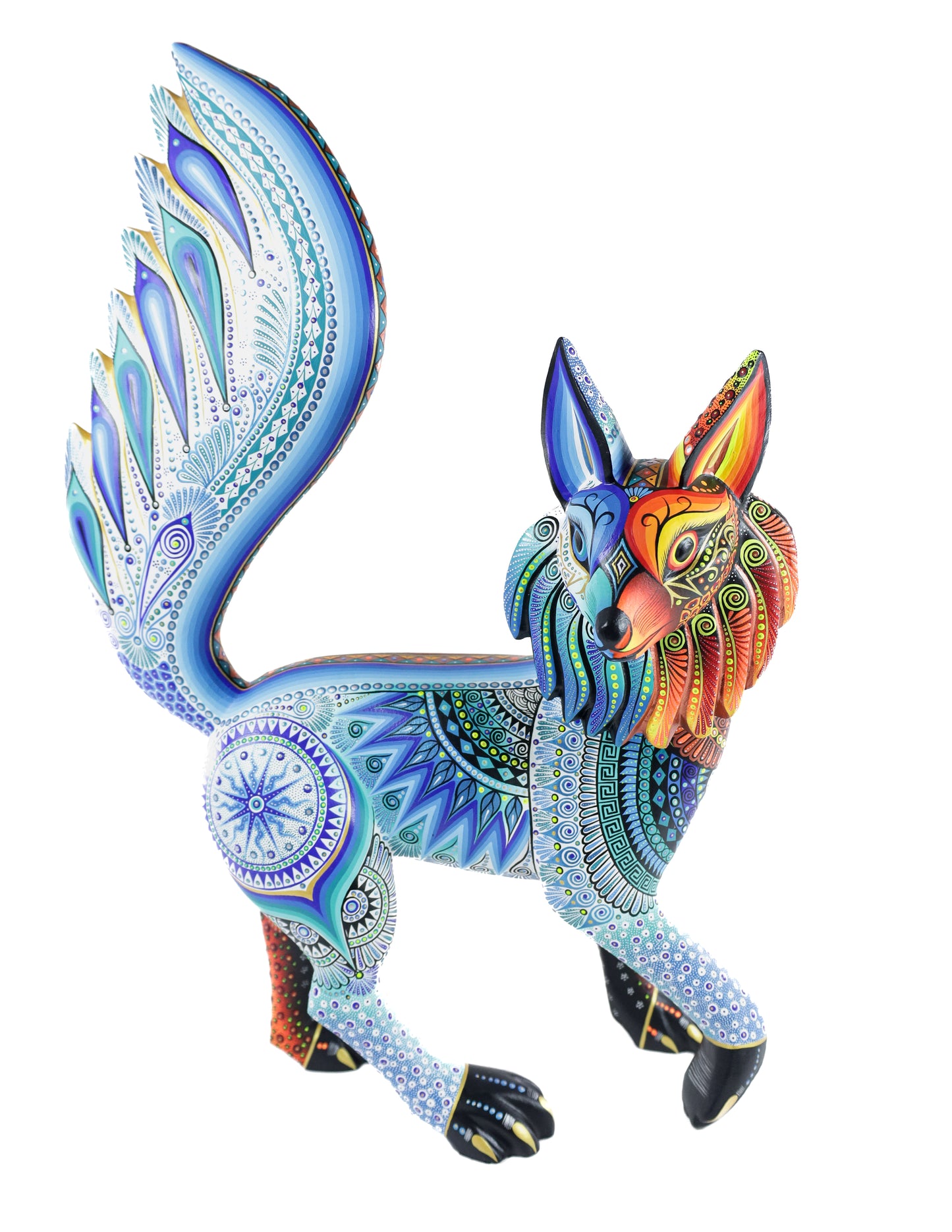 Gato Alebrije | Oaxacan Hand-Painted Copal Wood Carving | Magia Mexica
