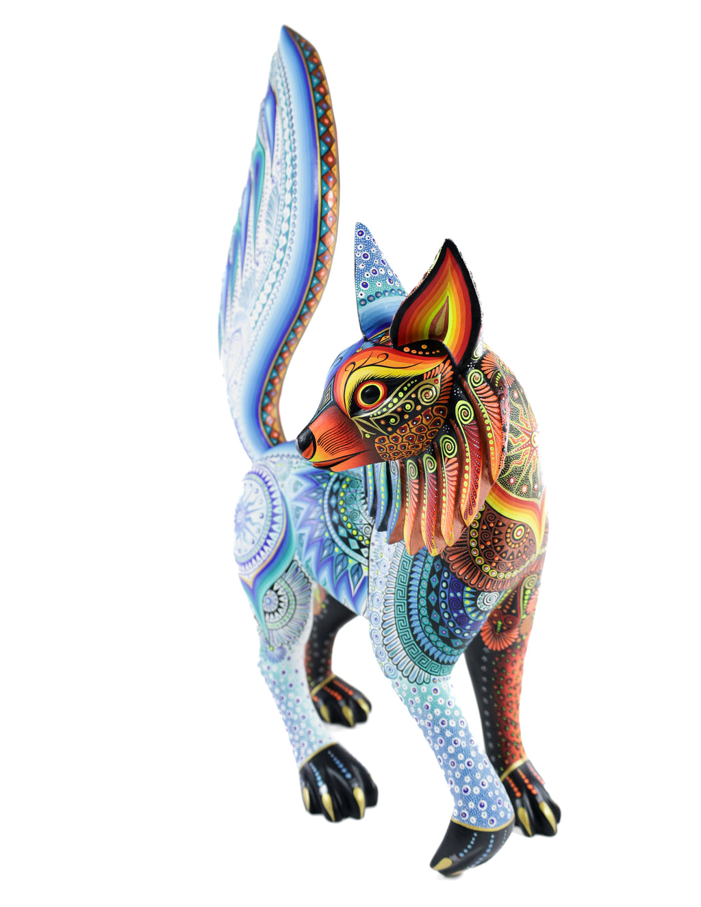 Gato Alebrije | Oaxacan Hand-Painted Copal Wood Carving | Magia Mexica