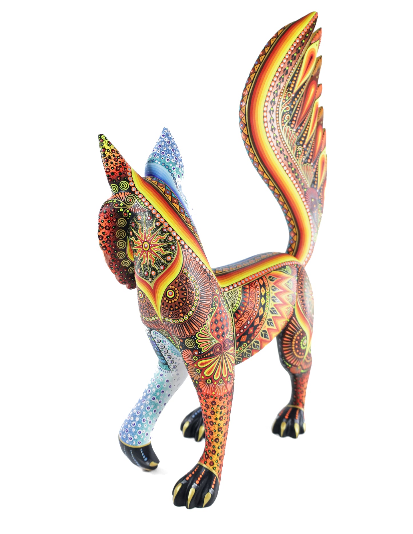 Gato Alebrije | Oaxacan Hand-Painted Copal Wood Carving | Magia Mexica