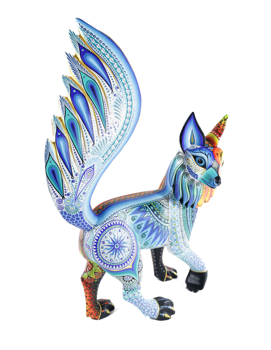 Gato Alebrije | Oaxacan Hand-Painted Copal Wood Carving | Magia Mexica
