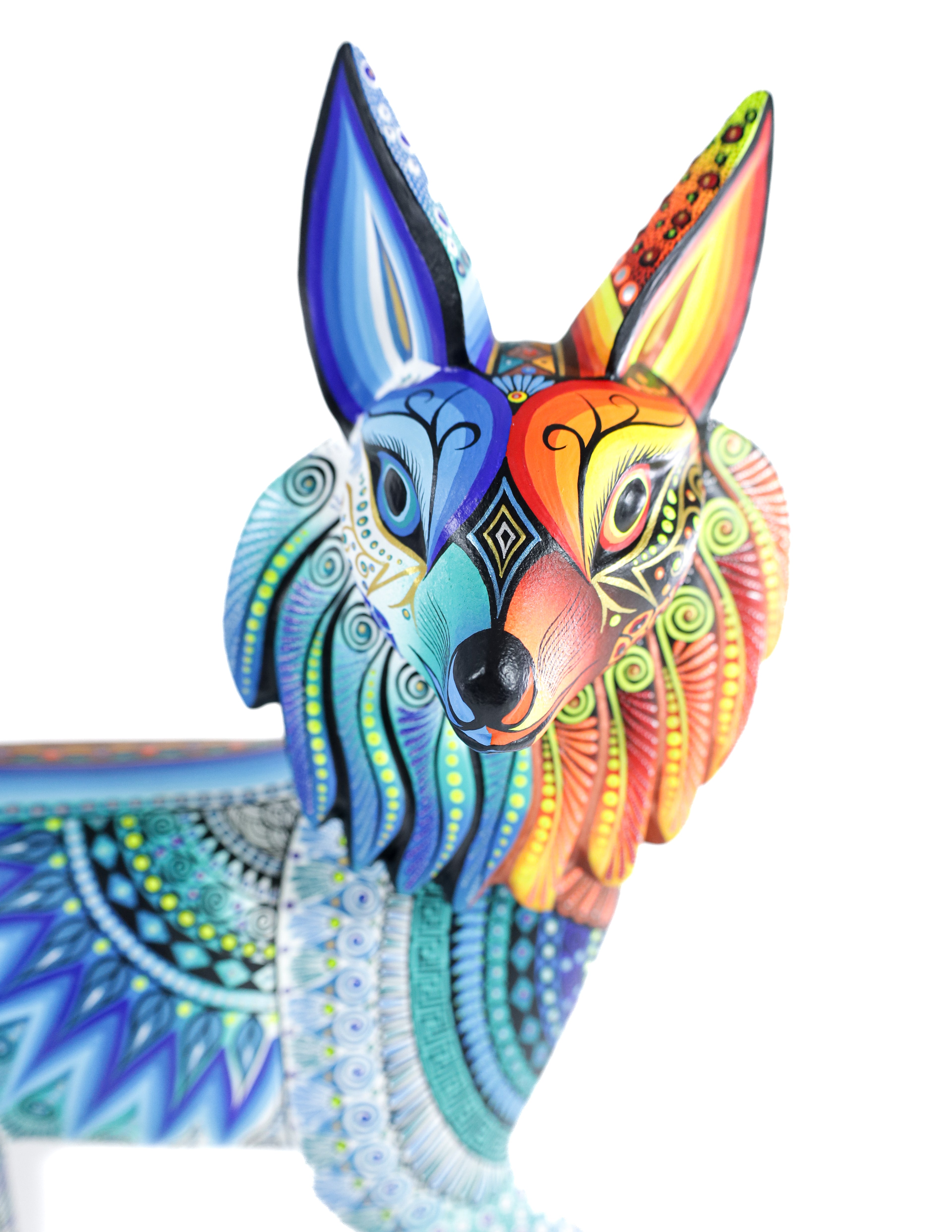 Gato Alebrije | Oaxacan Hand-Painted Copal Wood Carving | Magia Mexica