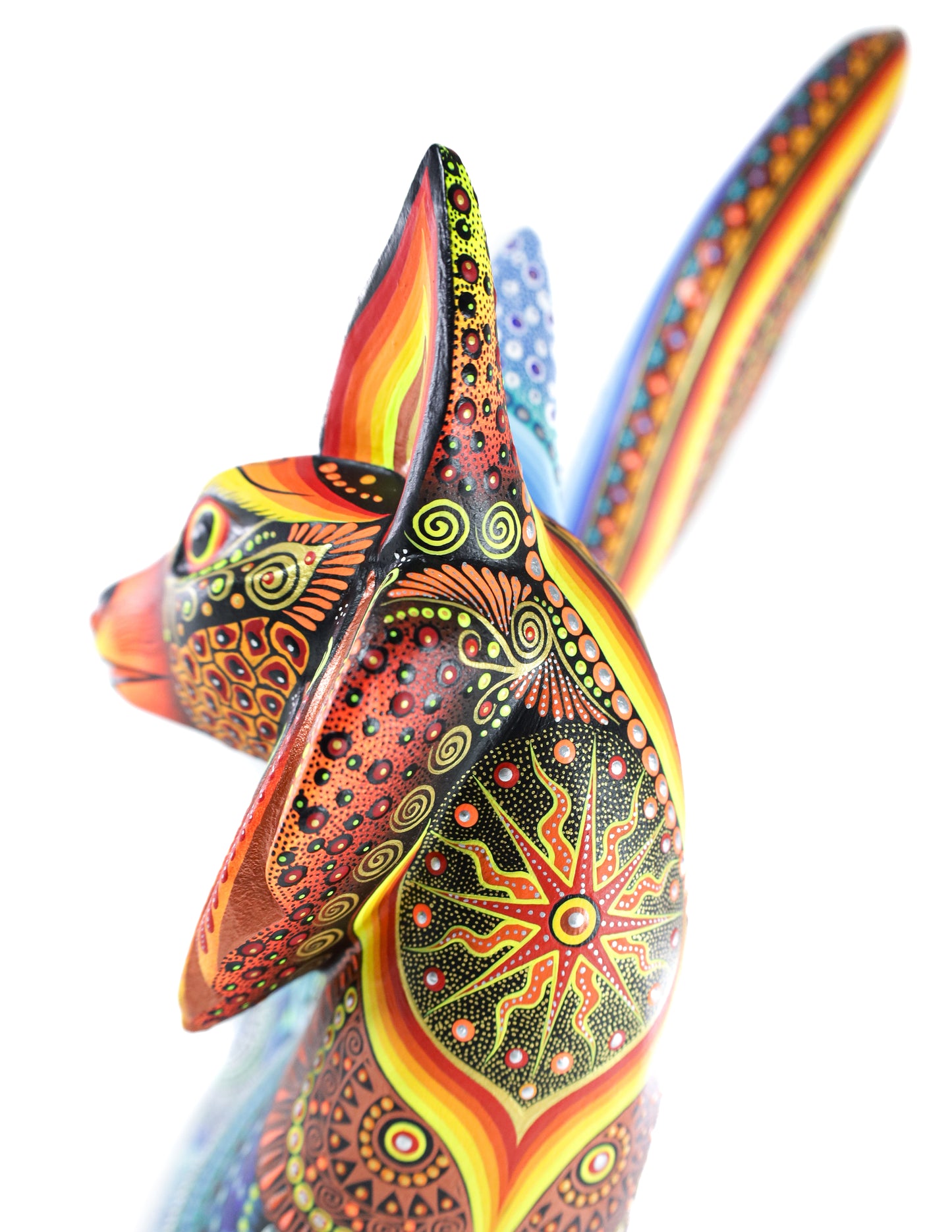Gato Alebrije | Oaxacan Hand-Painted Copal Wood Carving | Magia Mexica