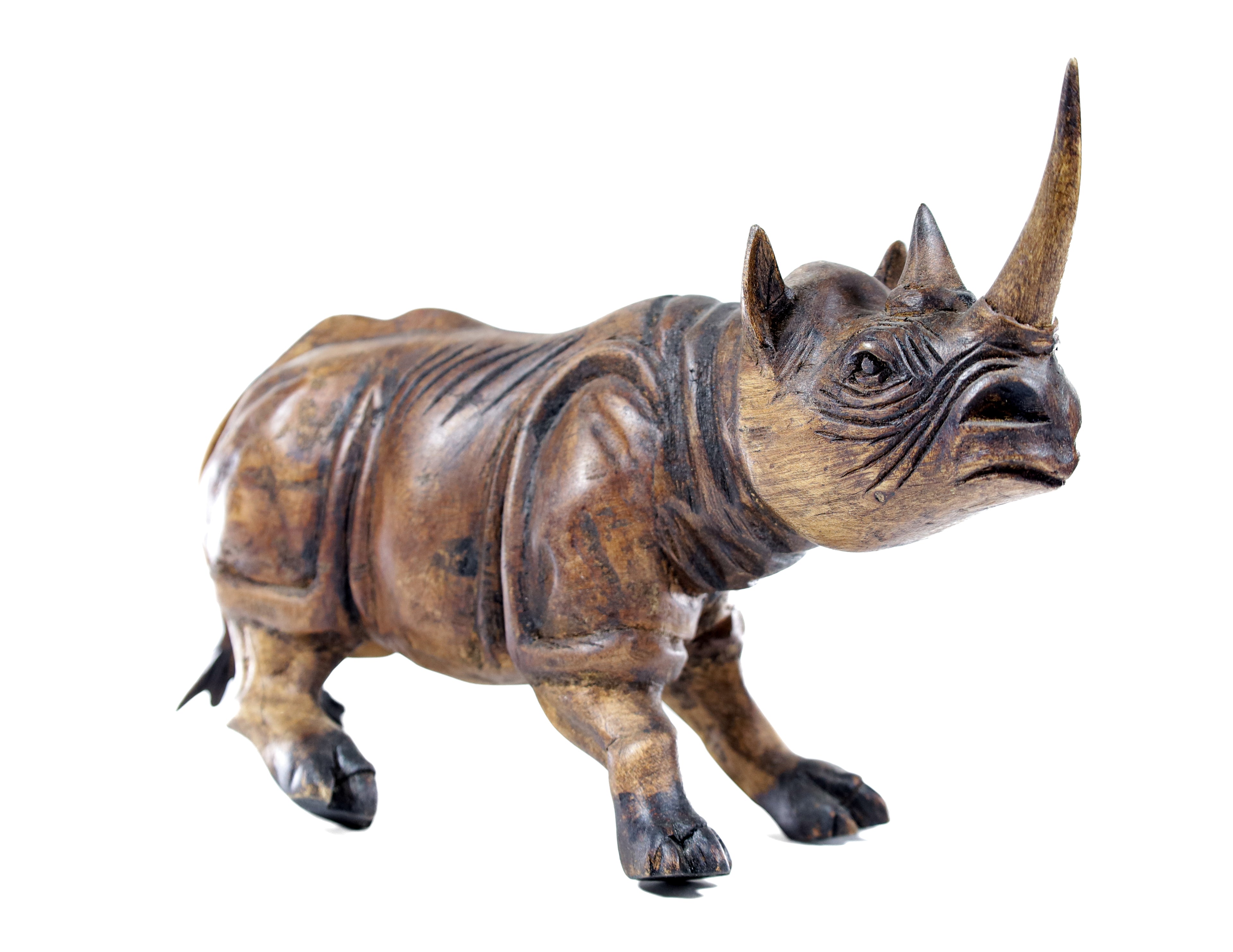 Rhino Wood Carving Sculpture