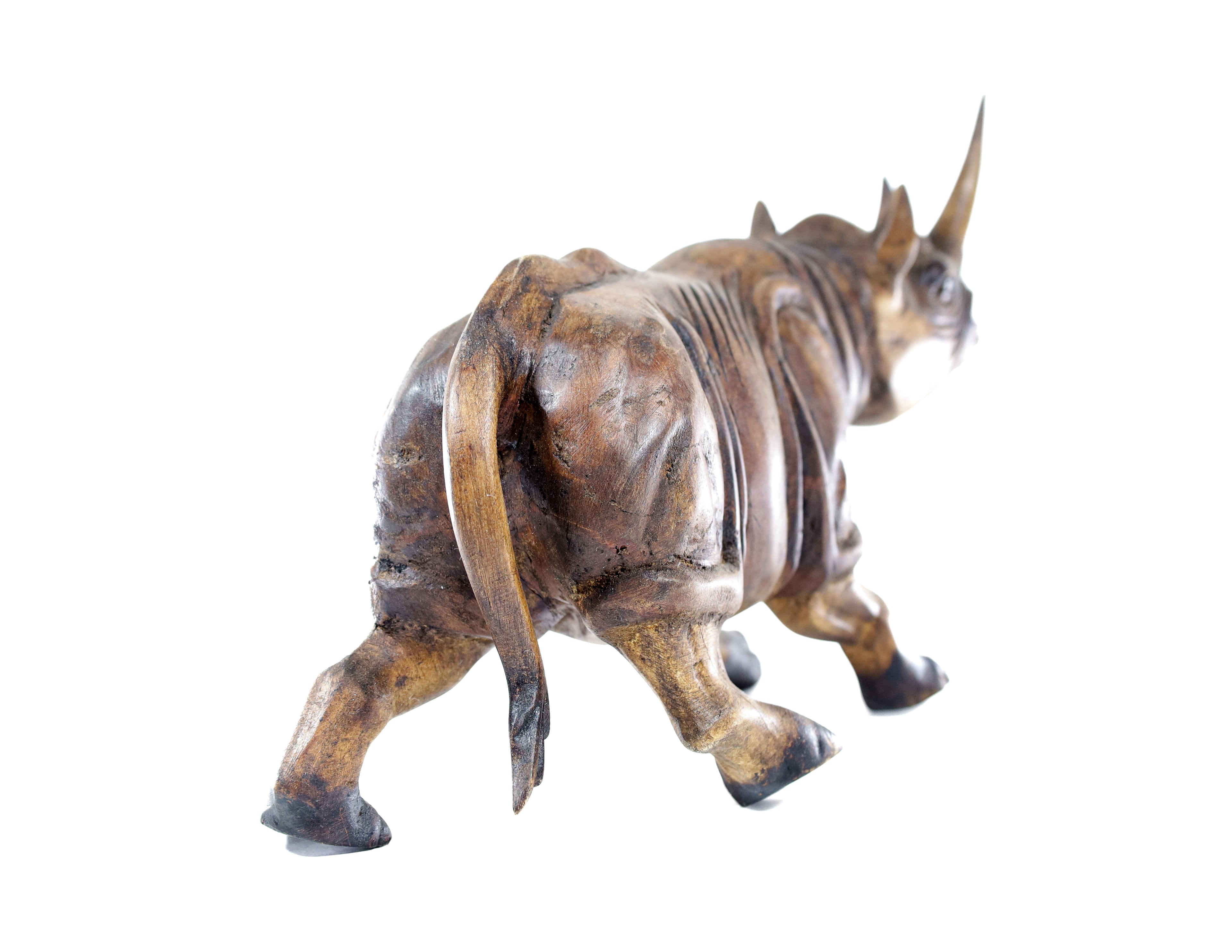 Rhino Wood Carving Sculpture