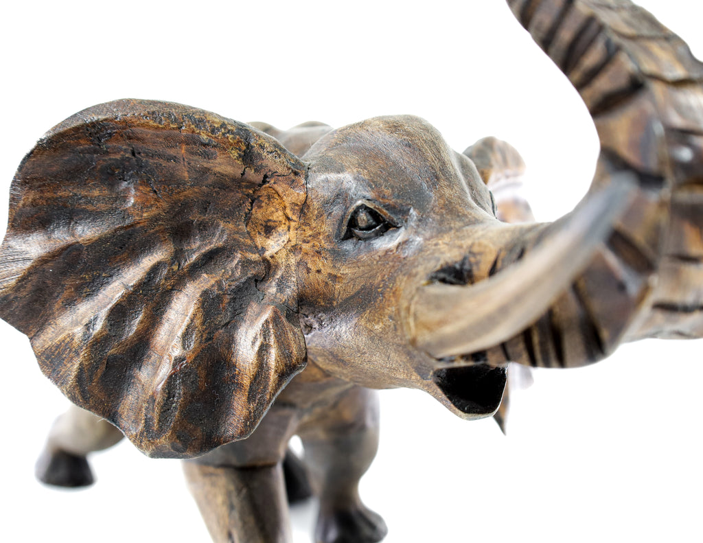 Elephant Wood Carving Sculpture