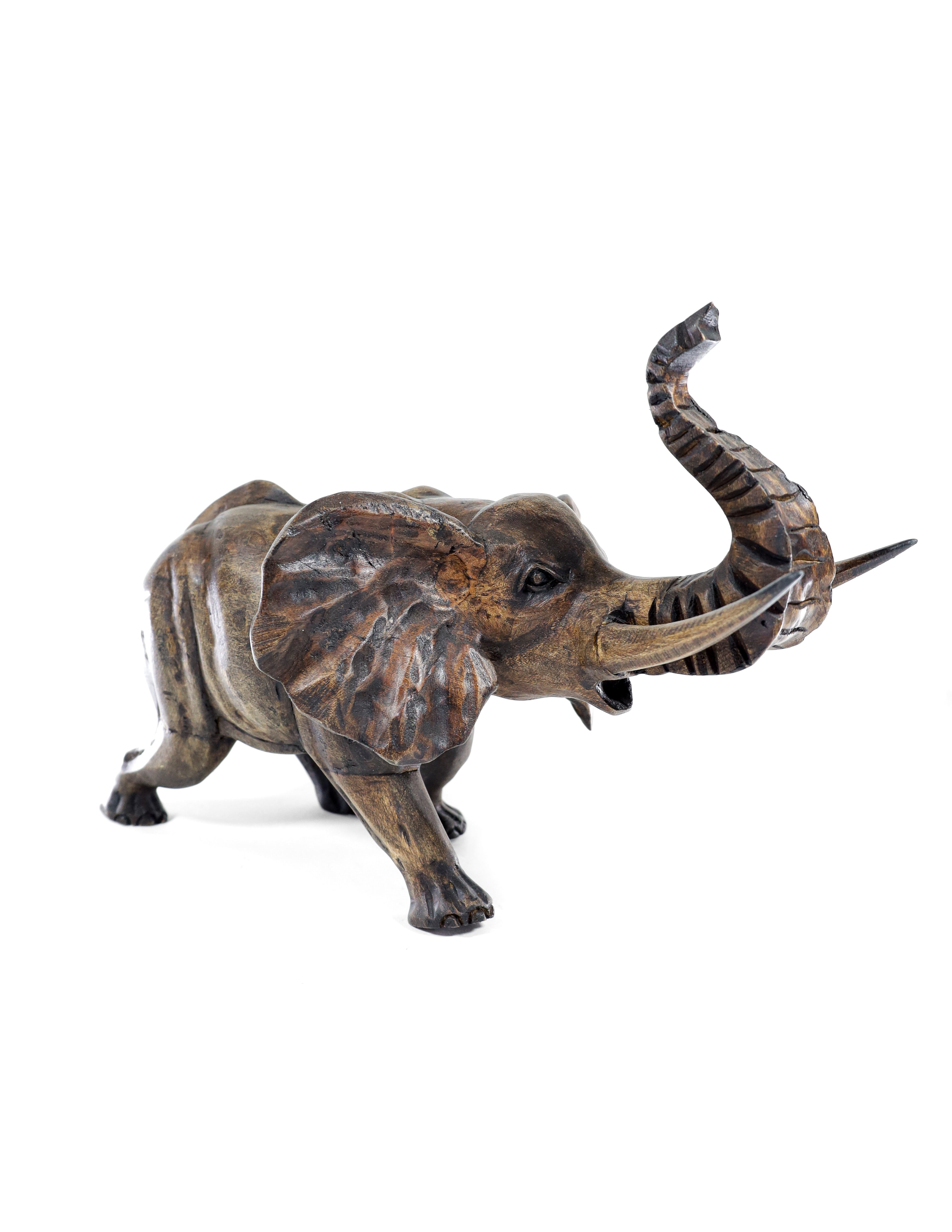 Elephant Wood Carving Sculpture