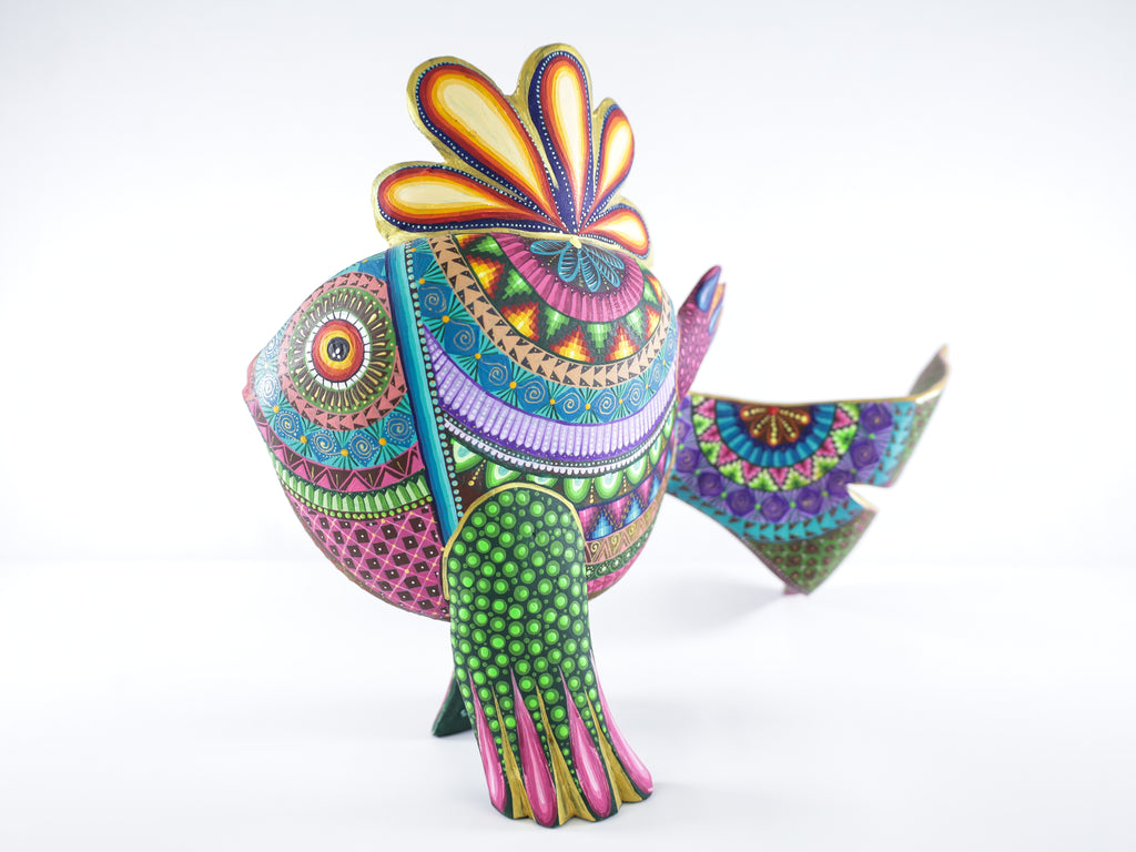 Mandala Fish Alebrije Wood Carving
