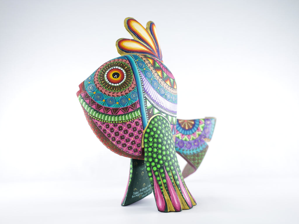 Mandala Fish Alebrije Wood Carving