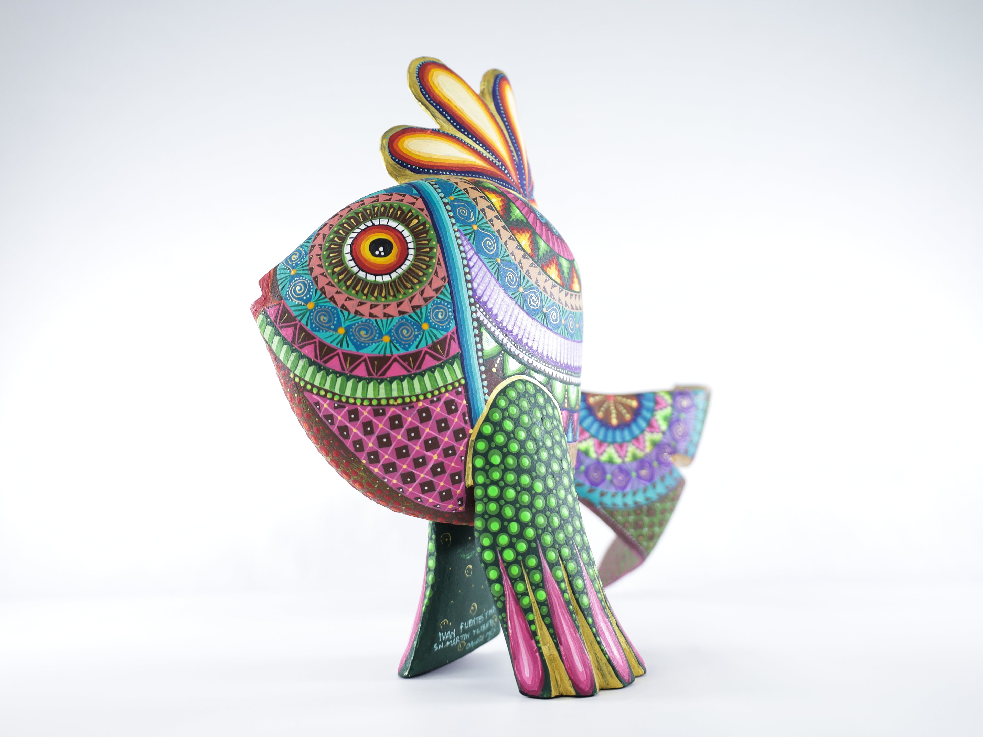 Mandala Fish Alebrije Wood Carving