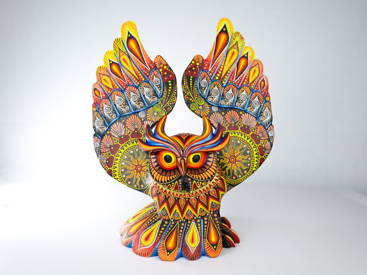Owl Alebrije | Oaxacan Hand-Painted Copal Wood Carving | Magia Mexica