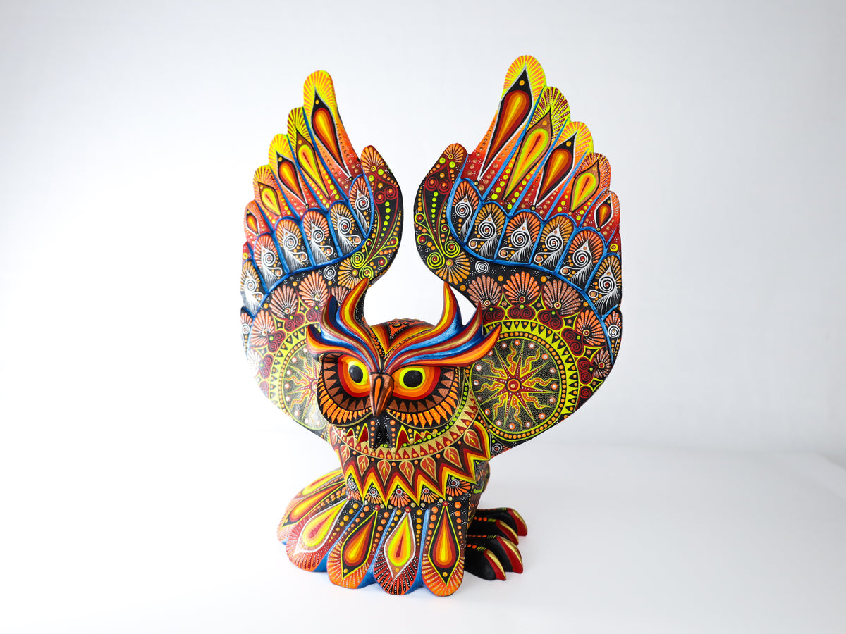 Owl Alebrije | Oaxacan Hand-Painted Copal Wood Carving | Magia Mexica