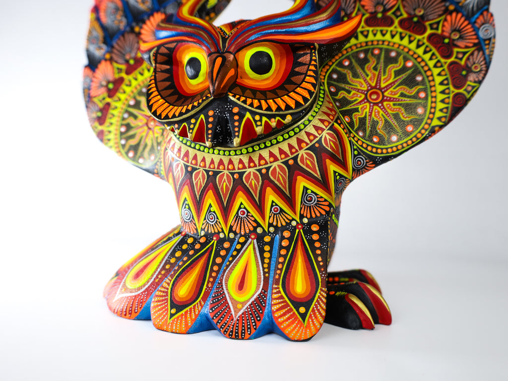 Owl Alebrije | Oaxacan Hand-Painted Copal Wood Carving | Magia Mexica