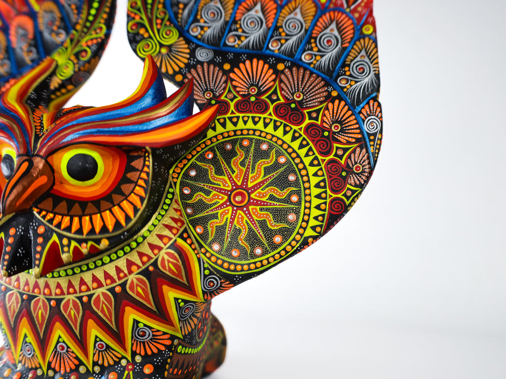 Owl Alebrije | Oaxacan Hand-Painted Copal Wood Carving | Magia Mexica