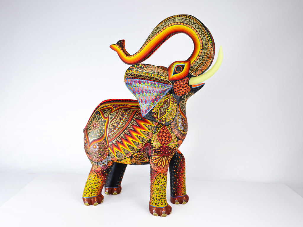 Elephant Alebrije | Oaxacan Hand-Painted Copal Wood Carving | Magia Mexica