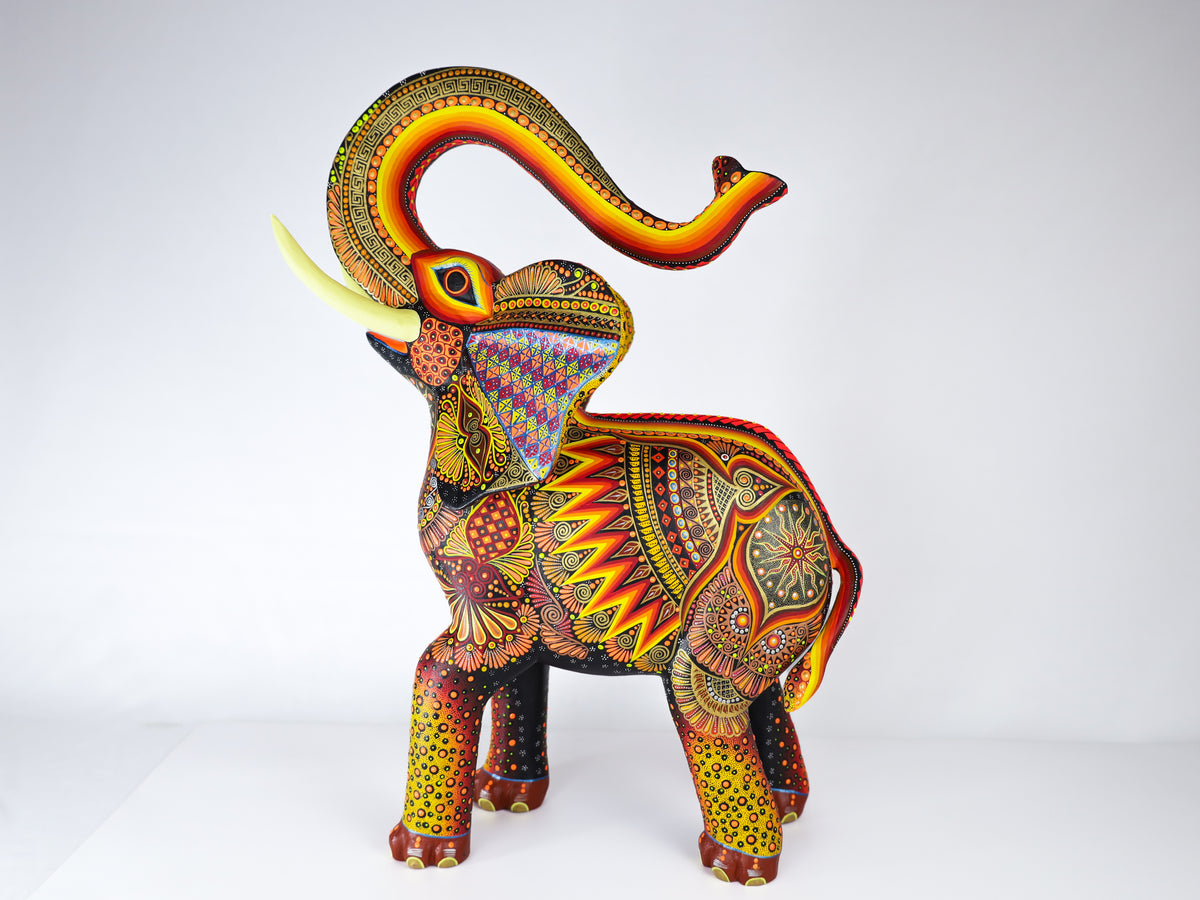 Elephant Alebrije | Oaxacan Hand-Painted Copal Wood Carving | Magia Mexica