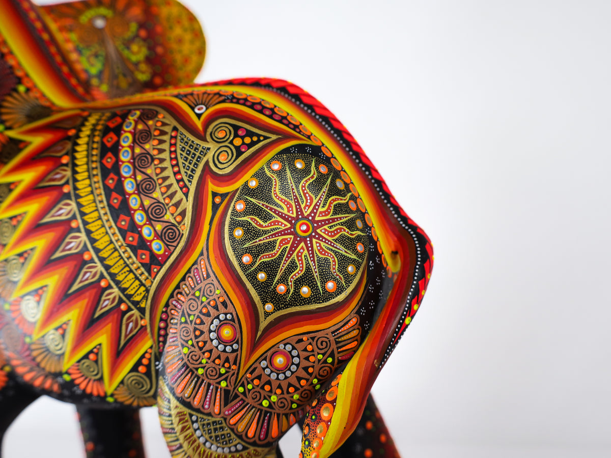 Elephant Alebrije | Oaxacan Hand-Painted Copal Wood Carving | Magia Mexica