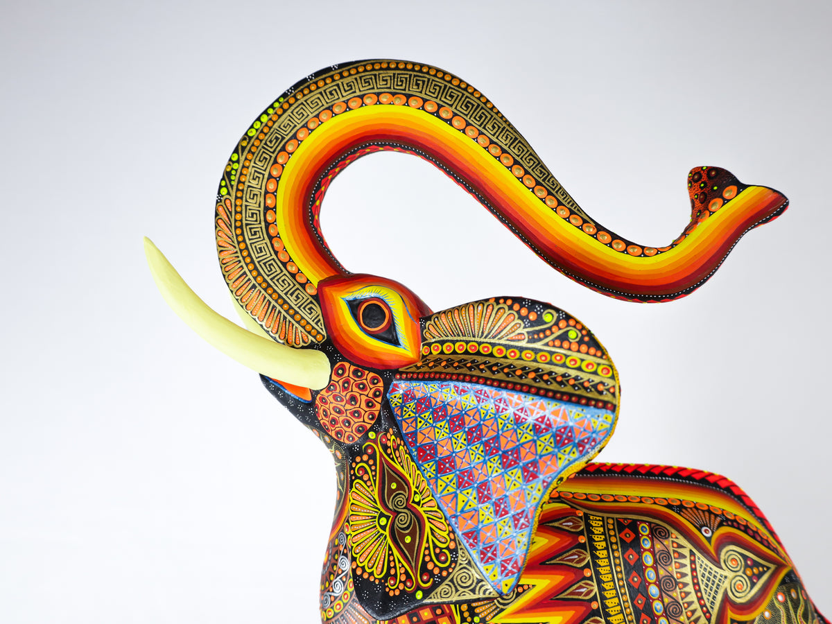 Elephant Alebrije | Oaxacan Hand-Painted Copal Wood Carving | Magia Mexica