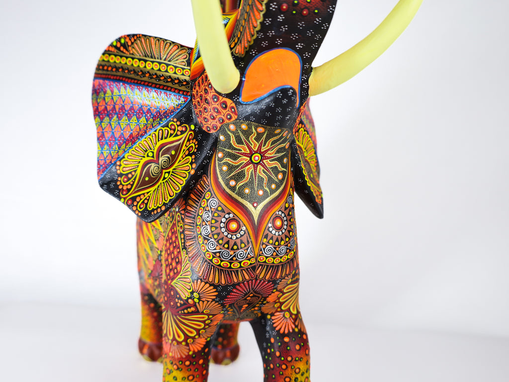 Elephant Alebrije | Oaxacan Hand-Painted Copal Wood Carving | Magia Mexica