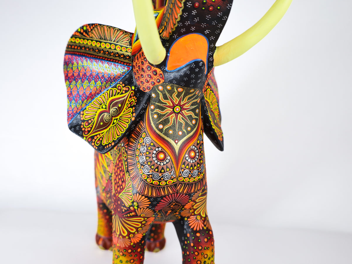 Elephant Alebrije | Oaxacan Hand-Painted Copal Wood Carving | Magia Mexica