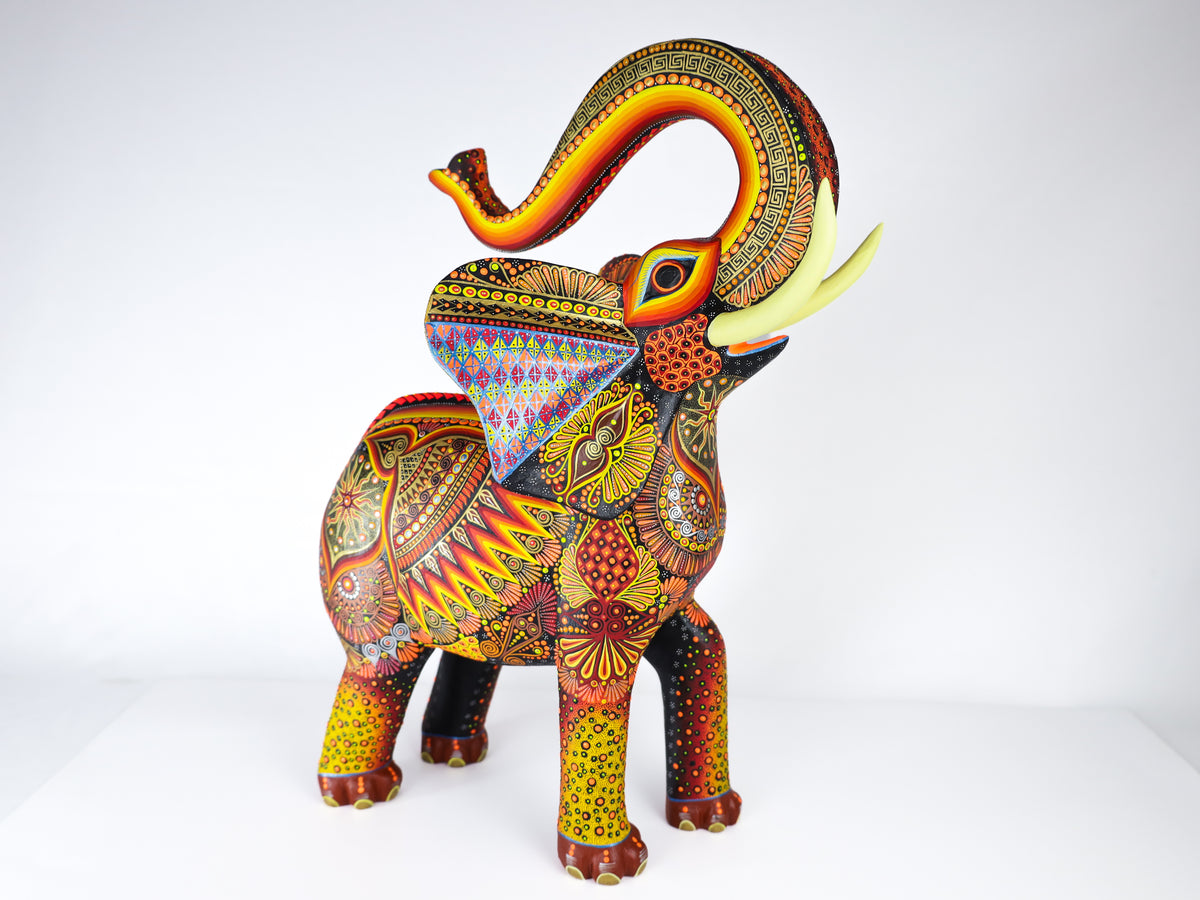 Elephant Alebrije | Oaxacan Hand-Painted Copal Wood Carving | Magia Mexica