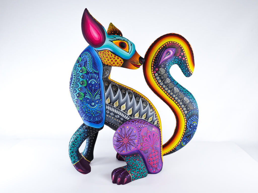 Fox Alebrije | Oaxacan Hand-Painted Copal Wood Carving | Magia Mexica