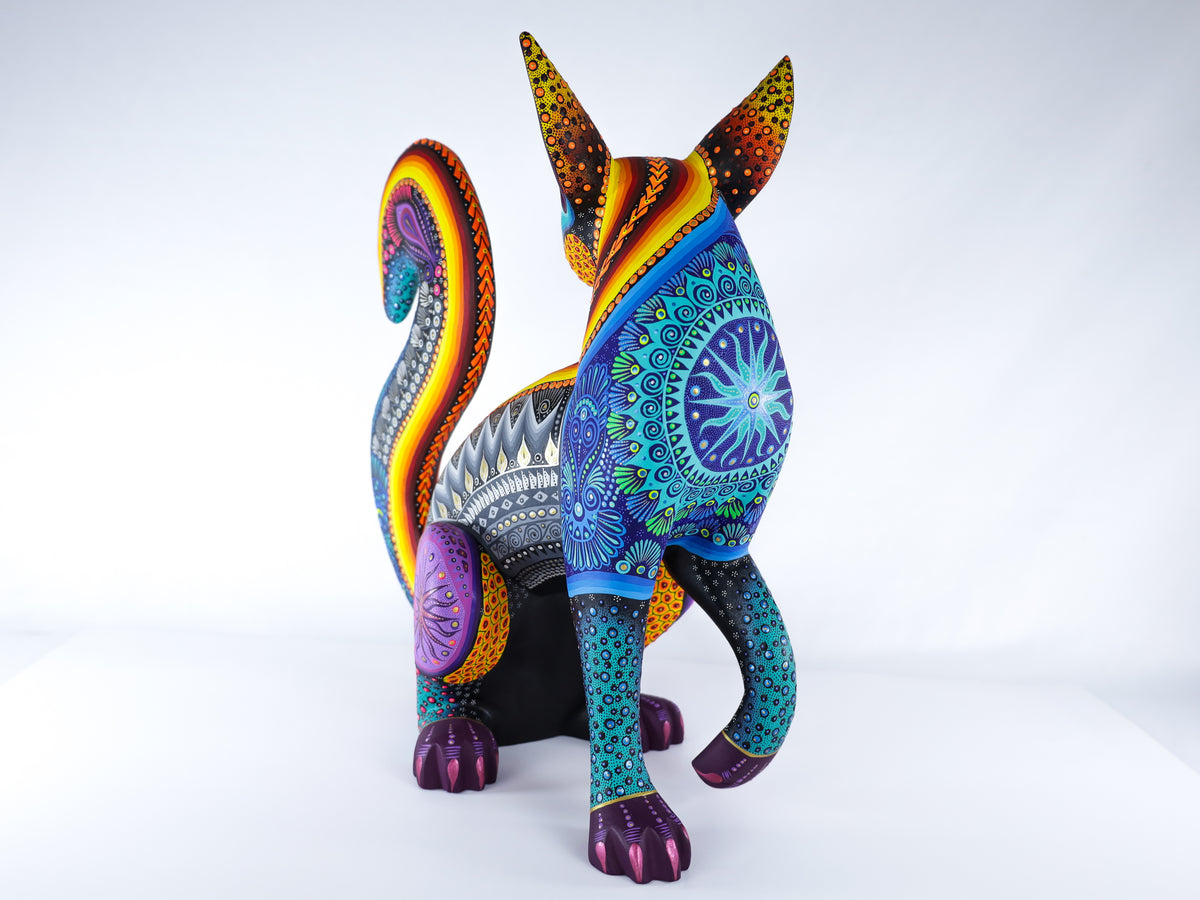 Fox Alebrije | Oaxacan Hand-Painted Copal Wood Carving | Magia Mexica