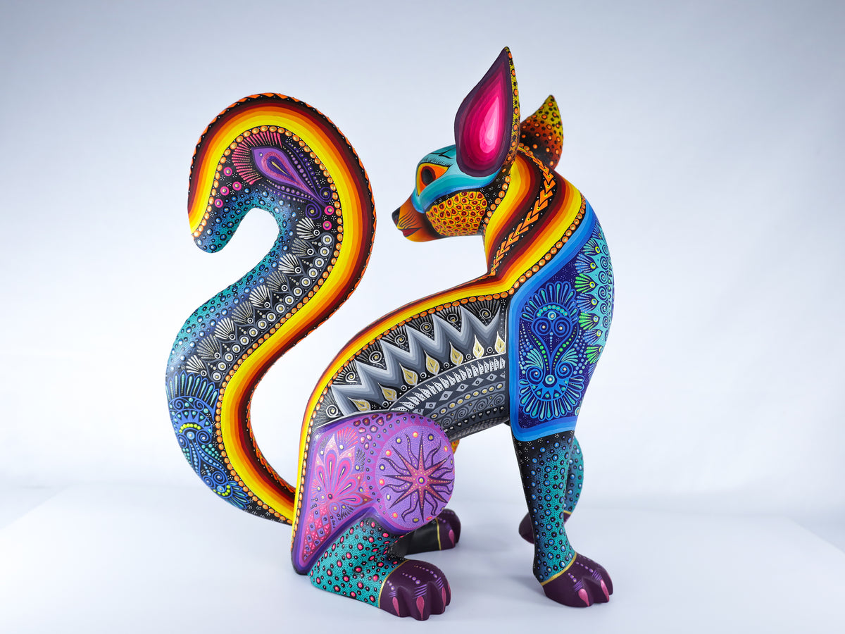 Fox Alebrije | Oaxacan Hand-Painted Copal Wood Carving | Magia Mexica