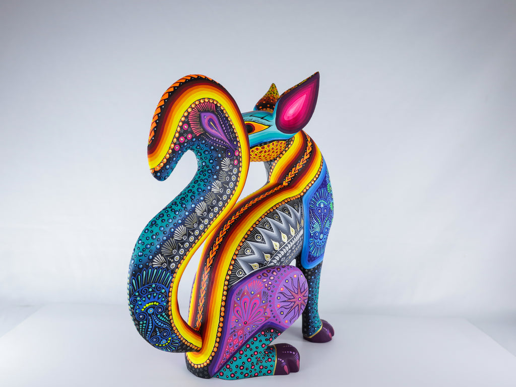 Fox Alebrije | Oaxacan Hand-Painted Copal Wood Carving | Magia Mexica