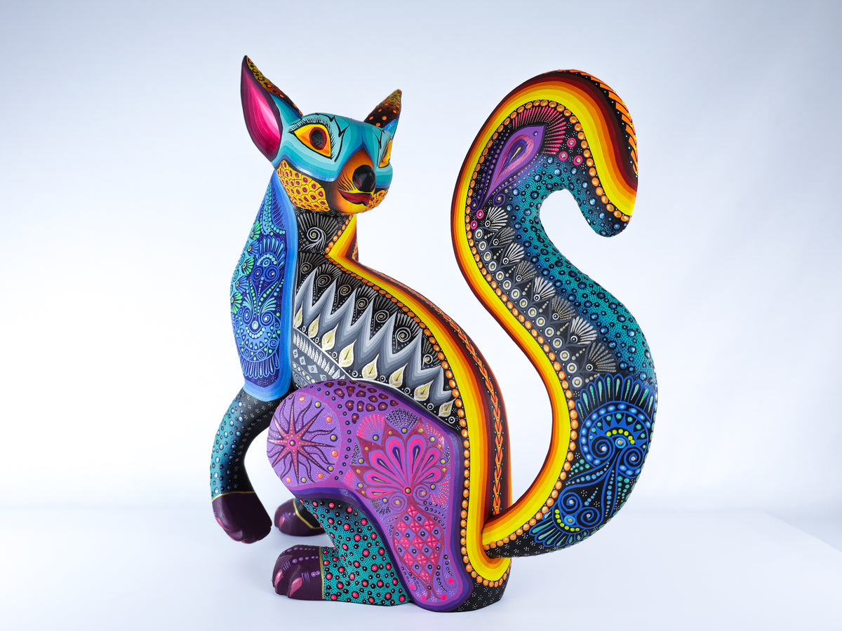 Fox Alebrije | Oaxacan Hand-Painted Copal Wood Carving | Magia Mexica