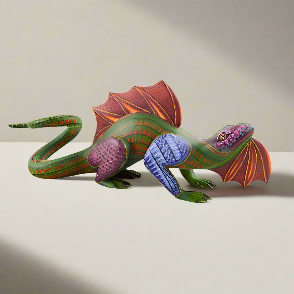 Iguana Alebrije Oaxacan Wood Carving