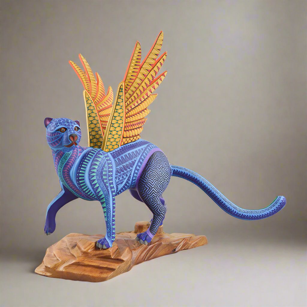 Jaguar Alebrije Oaxacan Wood Carving - magiamexica.com