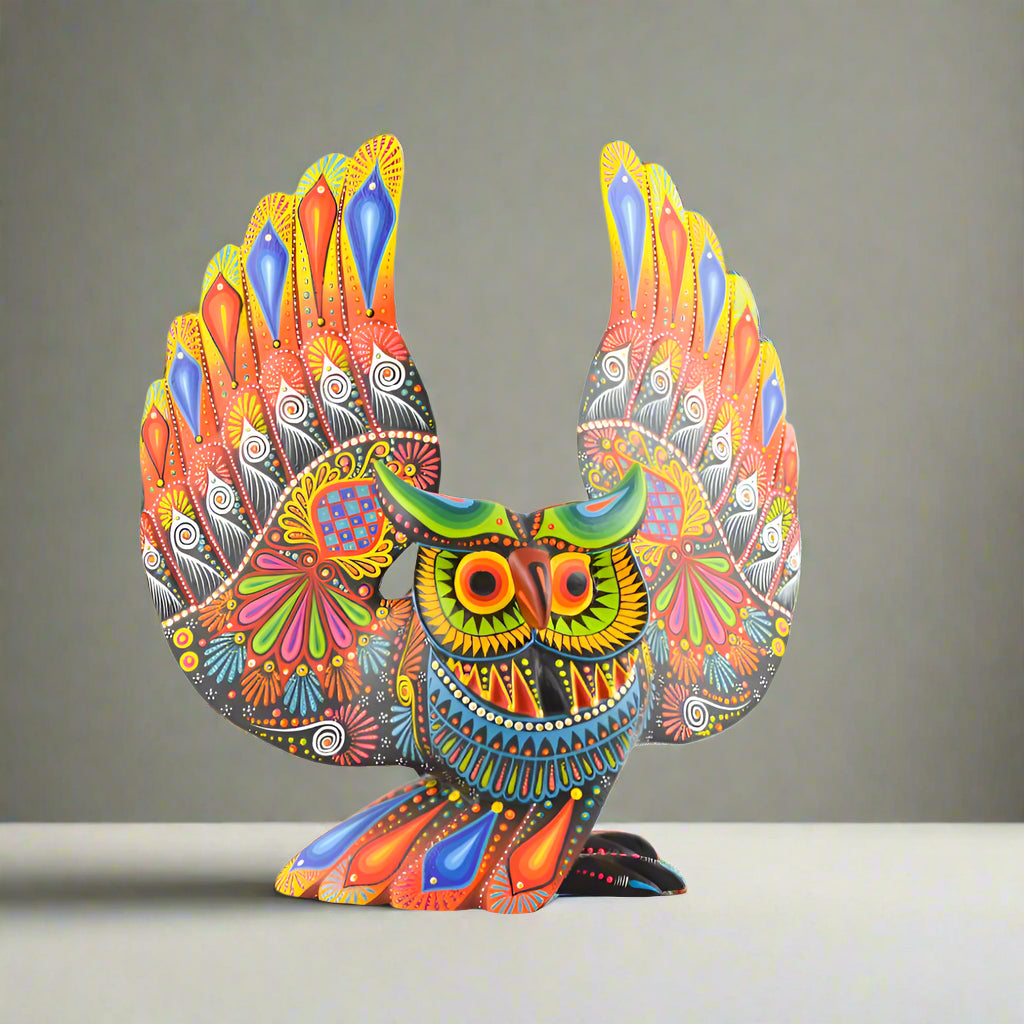Owl Alebrije Oaxacan Wood Carving - magiamexica.com